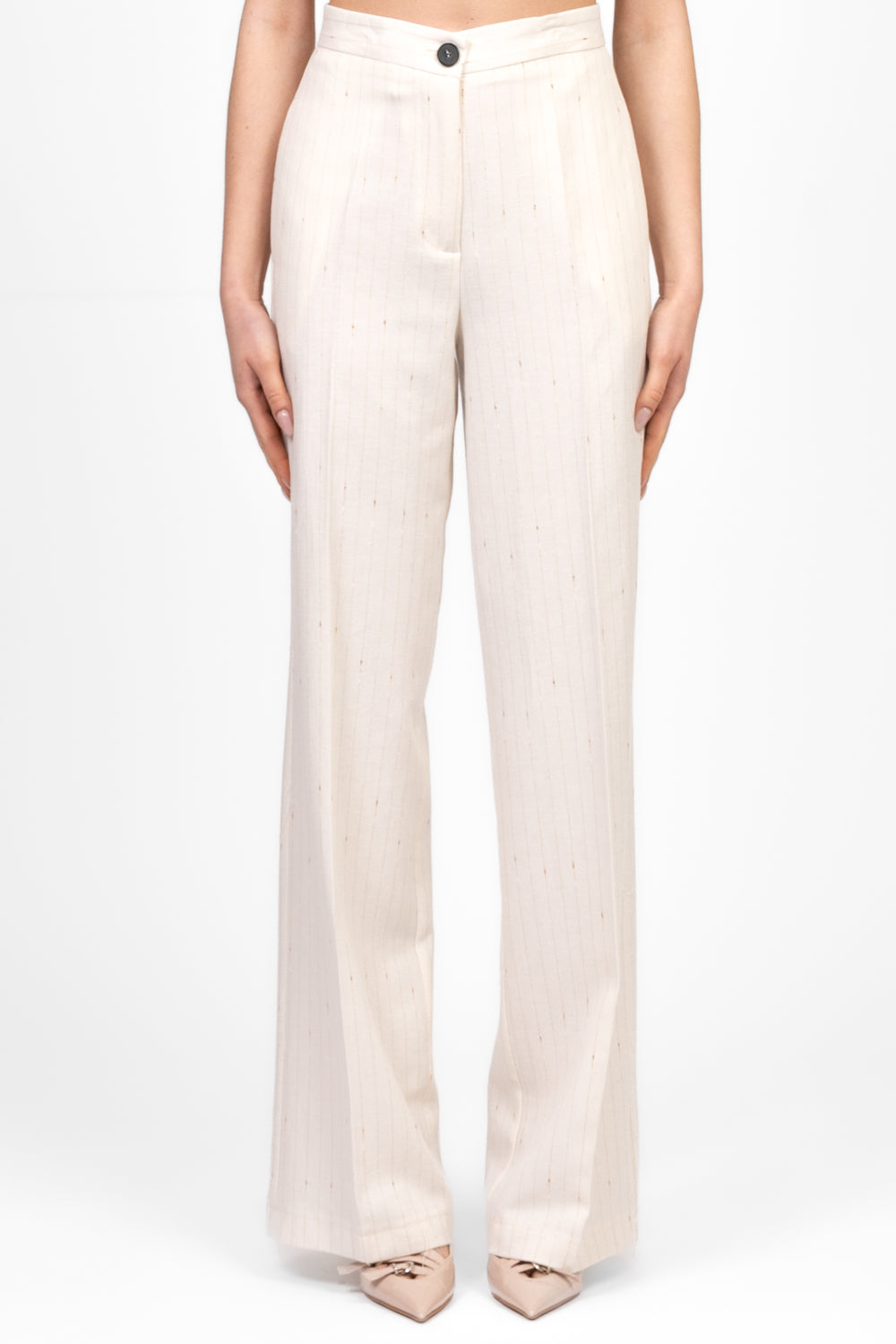 Vicolo - Pantalone gamba dritta gessato lurex Art. TD2031