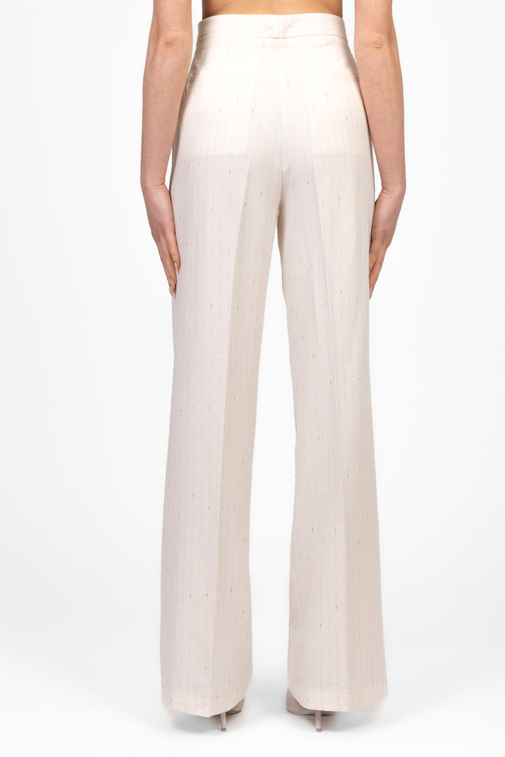 Vicolo - Pantalone gamba dritta gessato lurex Art. TD2031