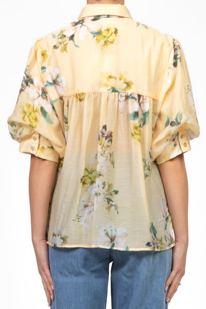 Vicolo - Camicia floreale manica palloncino Art. TD2067