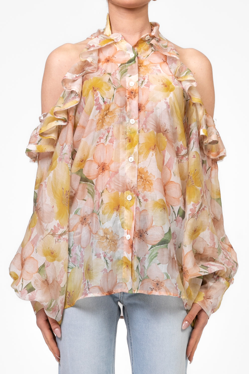 Vicolo - Camicia cut out floreale Art. TD2077
