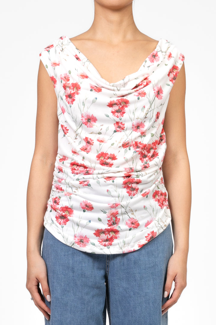 Vicolo - Top floreale con arricciatura Art. TD2052