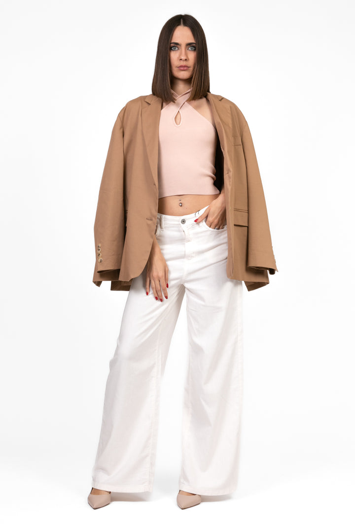 Vicolo - Top halter a costine incrociato Art. 22144D