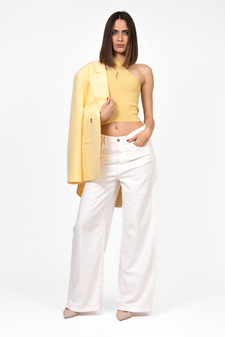 Vicolo - Top halter a costine incrociato Art. 22144D