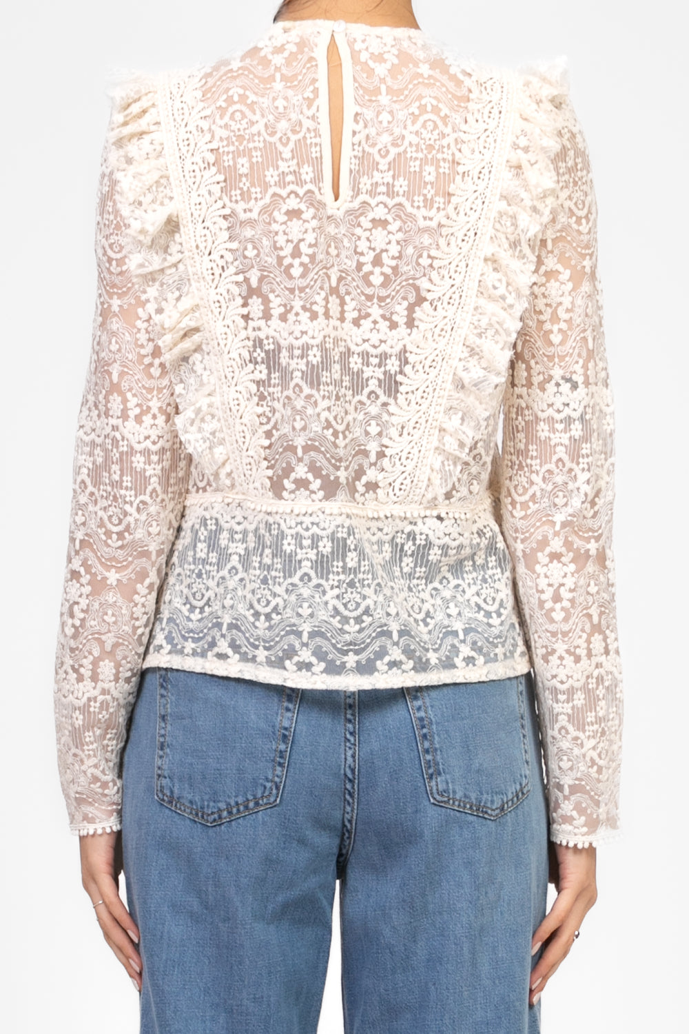 Tensione In - Blusa pizzo con rouches Art. PZ1103
