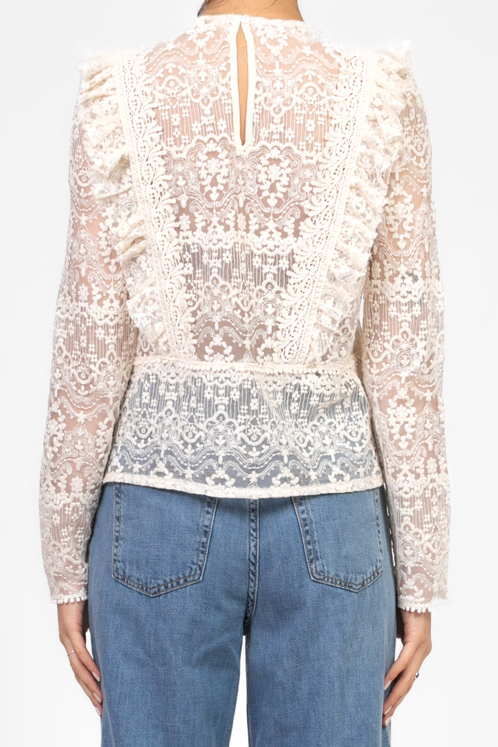 Tensione In - Blusa pizzo con rouches Art. PZ1103