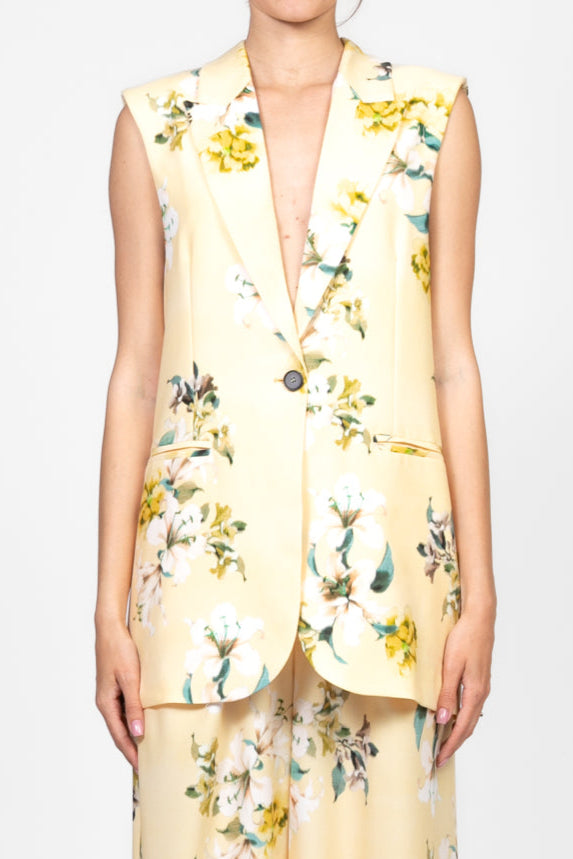Vicolo - Gilet floreale in satin con fiocchi Art. TD2177
