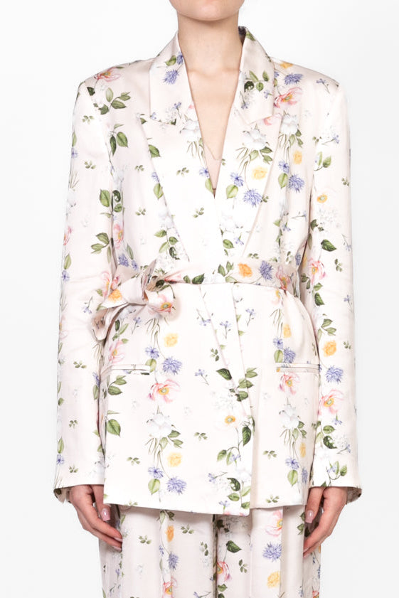 Vicolo - Giacca floreale in satin con fusciacca Art. TD2169