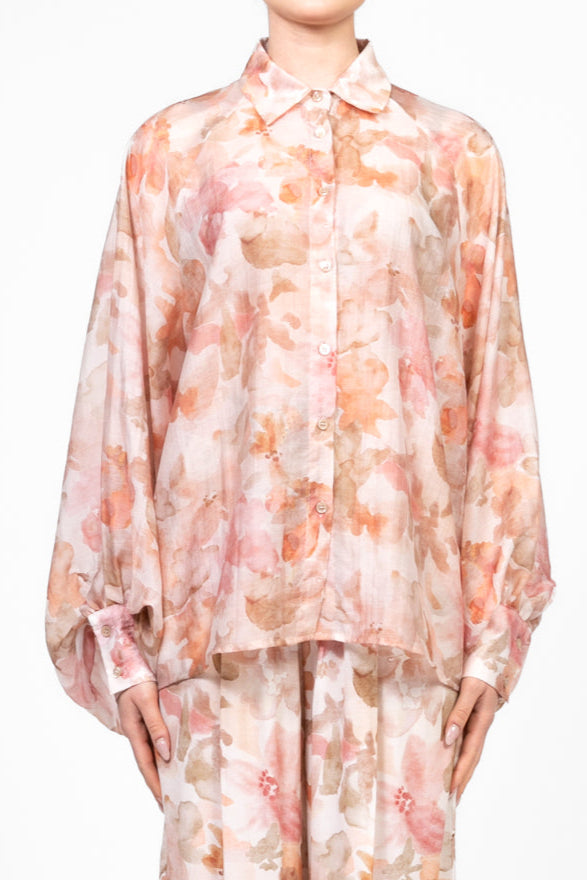 Vicolo - Camicia floreale manica palloncino Art. TD2075