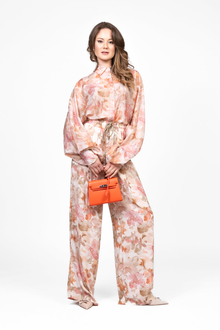 Vicolo - Pantalone floreale con coulisse Art. TD2078