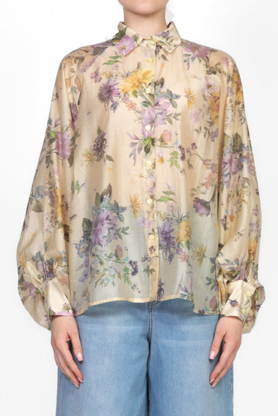 Vicolo - Camicia floreale manica palloncino Art. TD2101