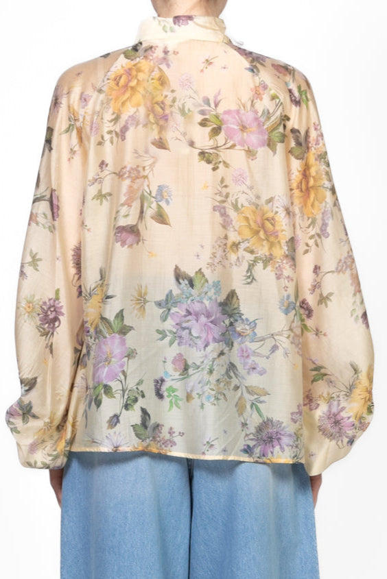 Vicolo - Camicia floreale manica palloncino Art. TD2101