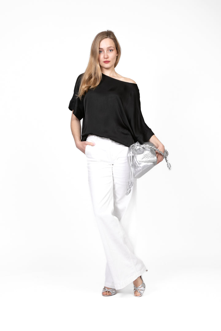 Tensione In - Blusa over in satin Art. F5293B05QPE25
