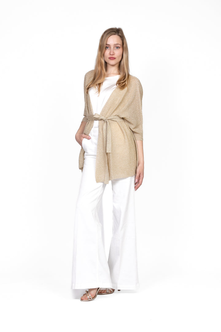 Kontatto - Cardigan in lurex con cintura Art. 3M0561C