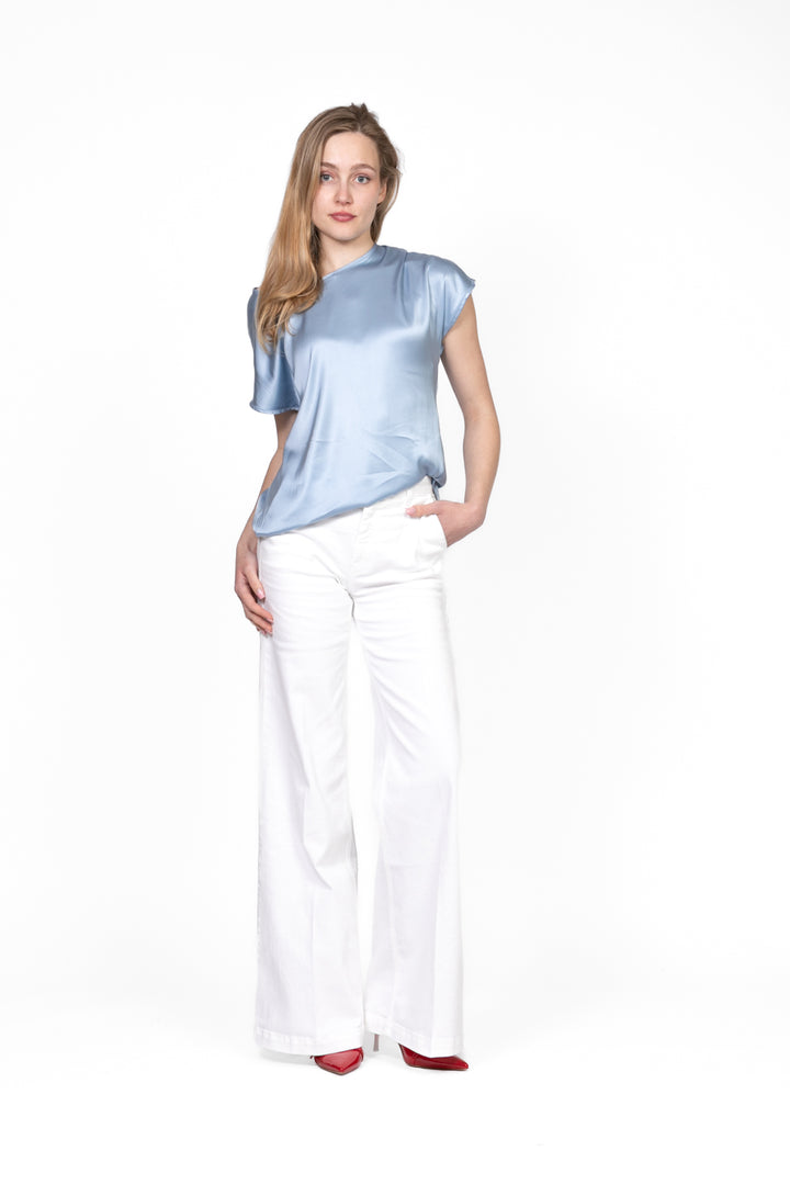 Tensione in - Blusa manica corta in satin Art. F8460B97Q