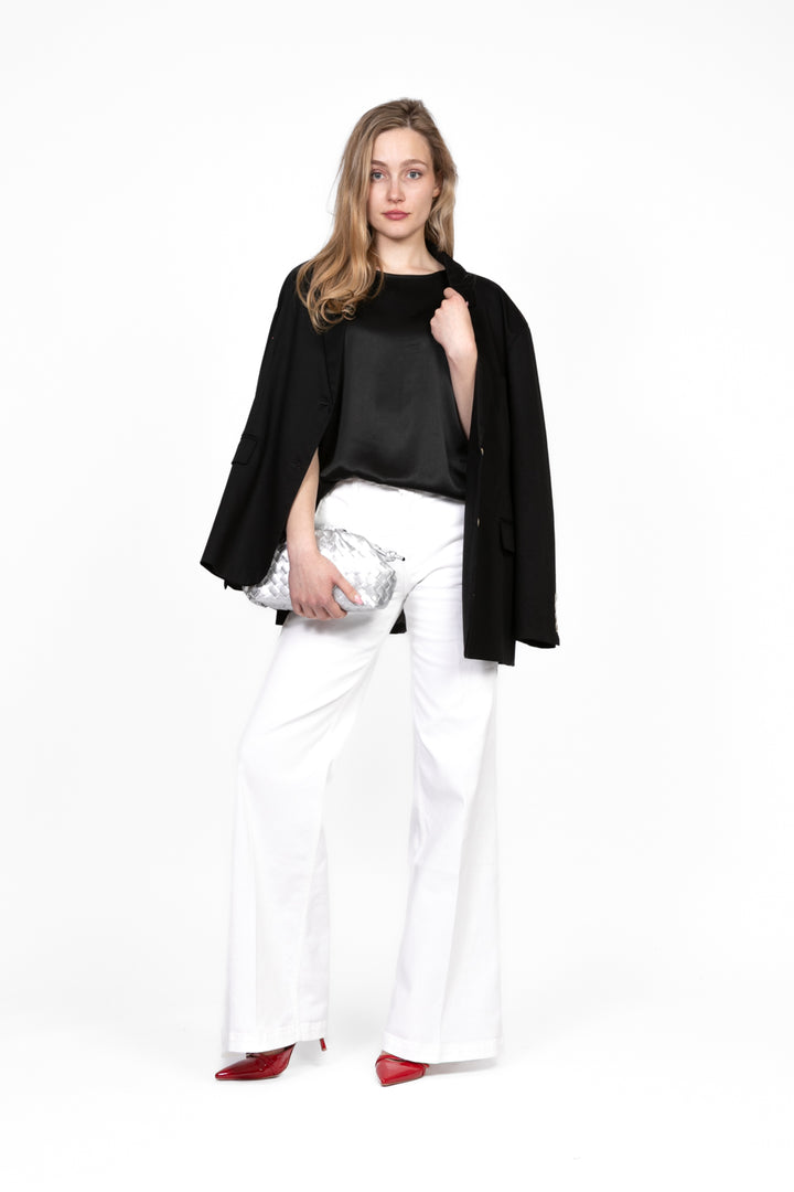 Tensione in - Blusa manica corta in satin Art. F8460B97Q