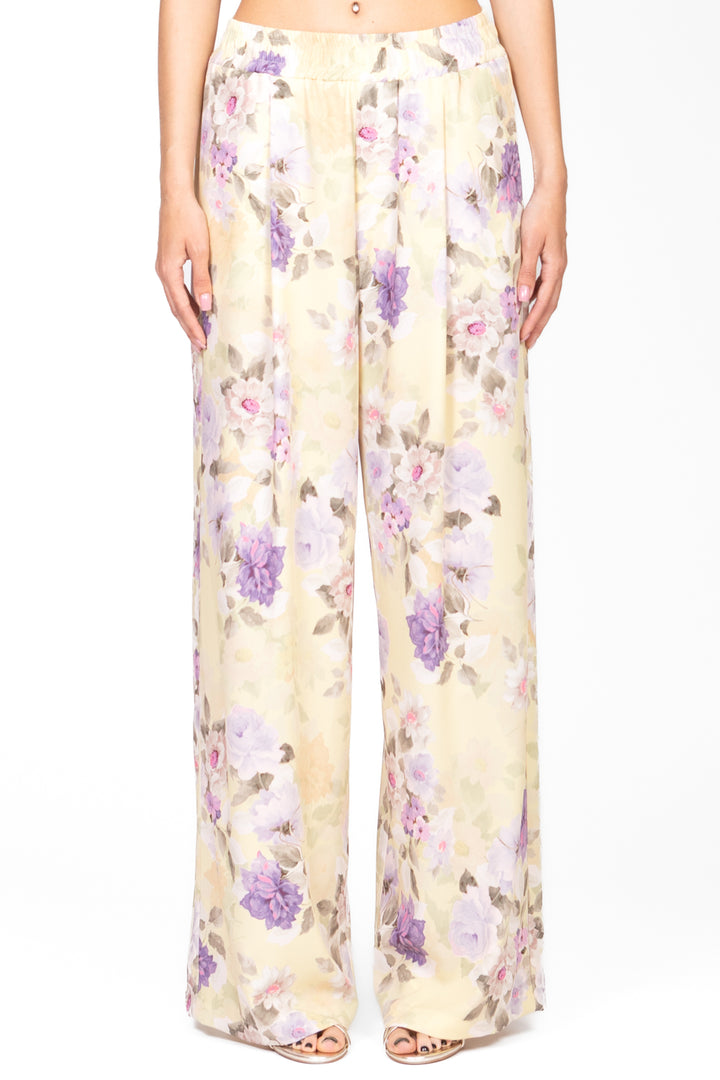 Vicolo - Pantalone floreale in satin Art. TD2252