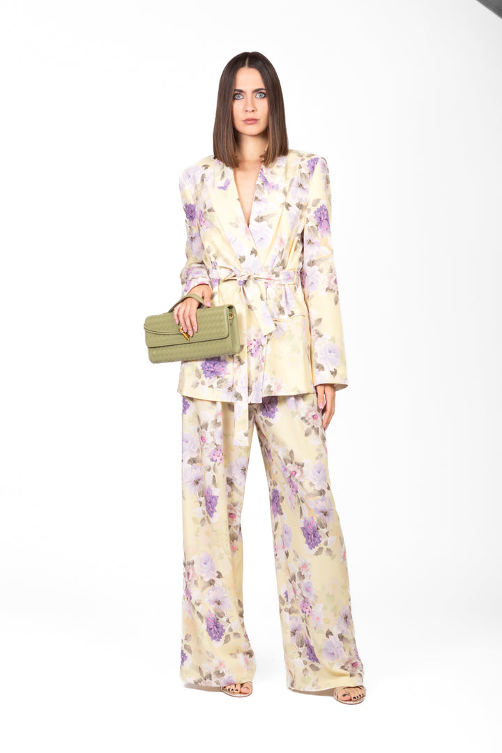 Vicolo - Pantalone floreale in satin Art. TD2252