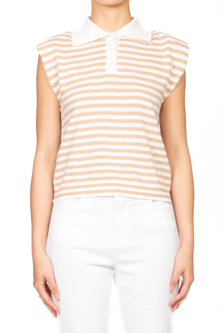 Have One - Maglia polo smanicata a righe Art. MFP-N130
