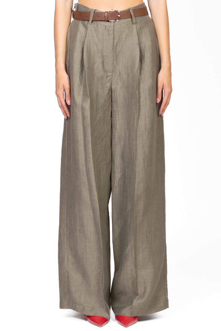 Vicolo - Pantalone palazzo con pinces goffrato Art. TD1889