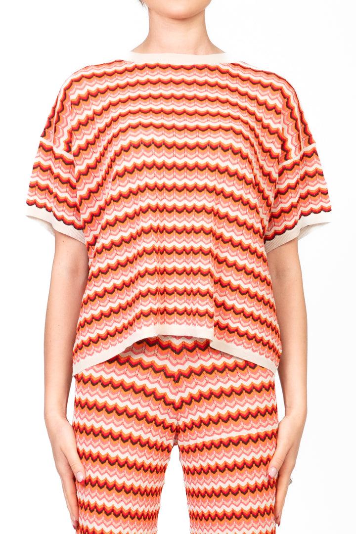 Vicolo - Maglia fantasia a scatoletta Art. 22155D