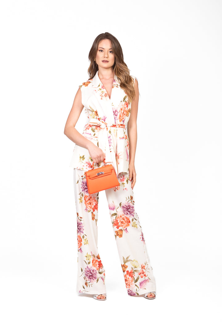Vicolo - Pantalone floreale con elastico Art. TD2257