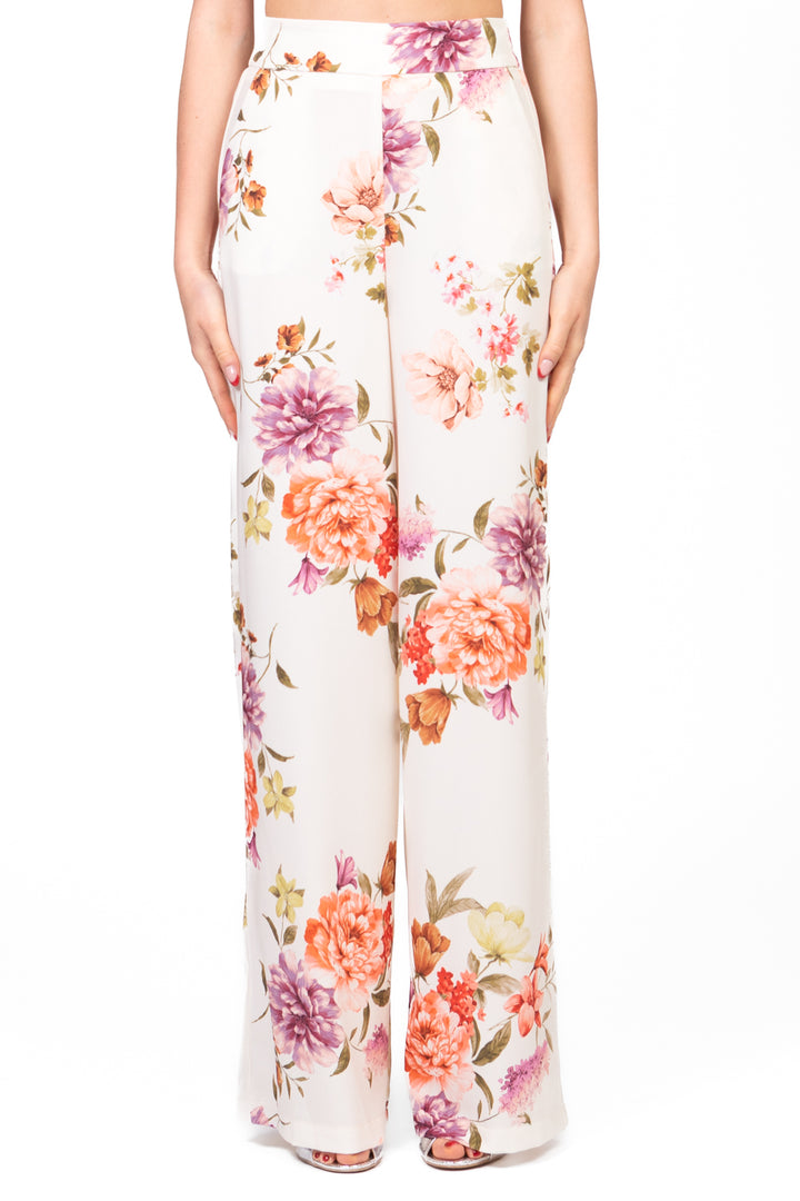 Vicolo - Pantalone floreale con elastico Art. TD2257