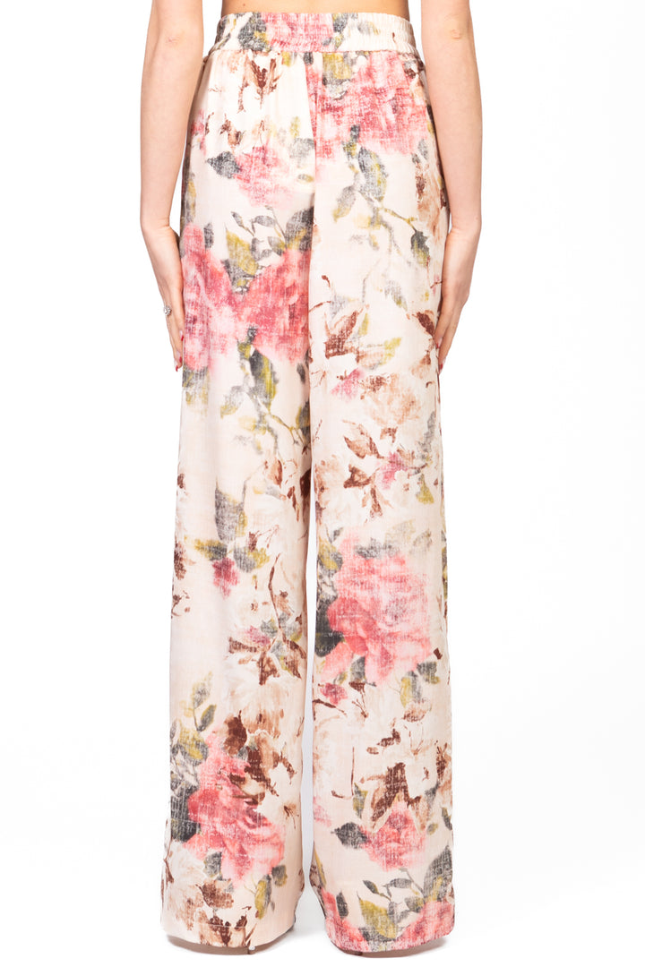Vicolo - Pantalone floreale con elastico Art. TD2249