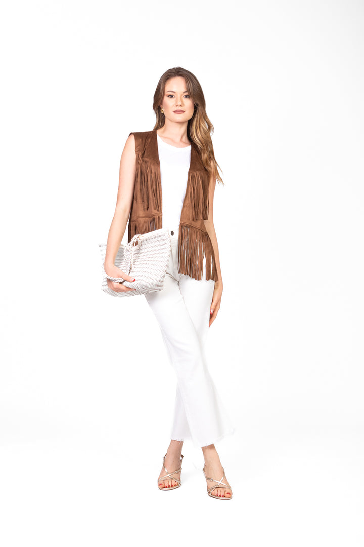 Have One - Gilet scamosciato con frange Art. LJK-N037