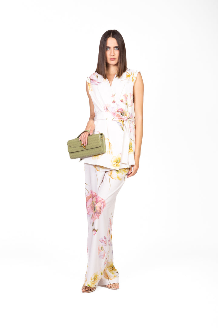 Vicolo - Pantalone floreale con elastico Art. TD2267