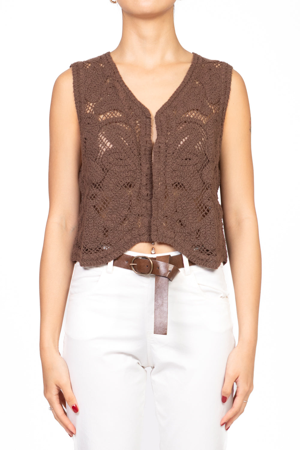 Vicolo - Gilet in maglia crochet Art. 77036D