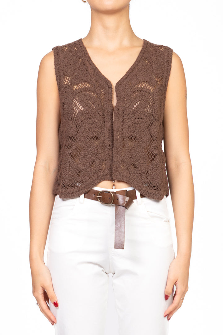 Vicolo - Gilet in maglia crochet Art. 77036D