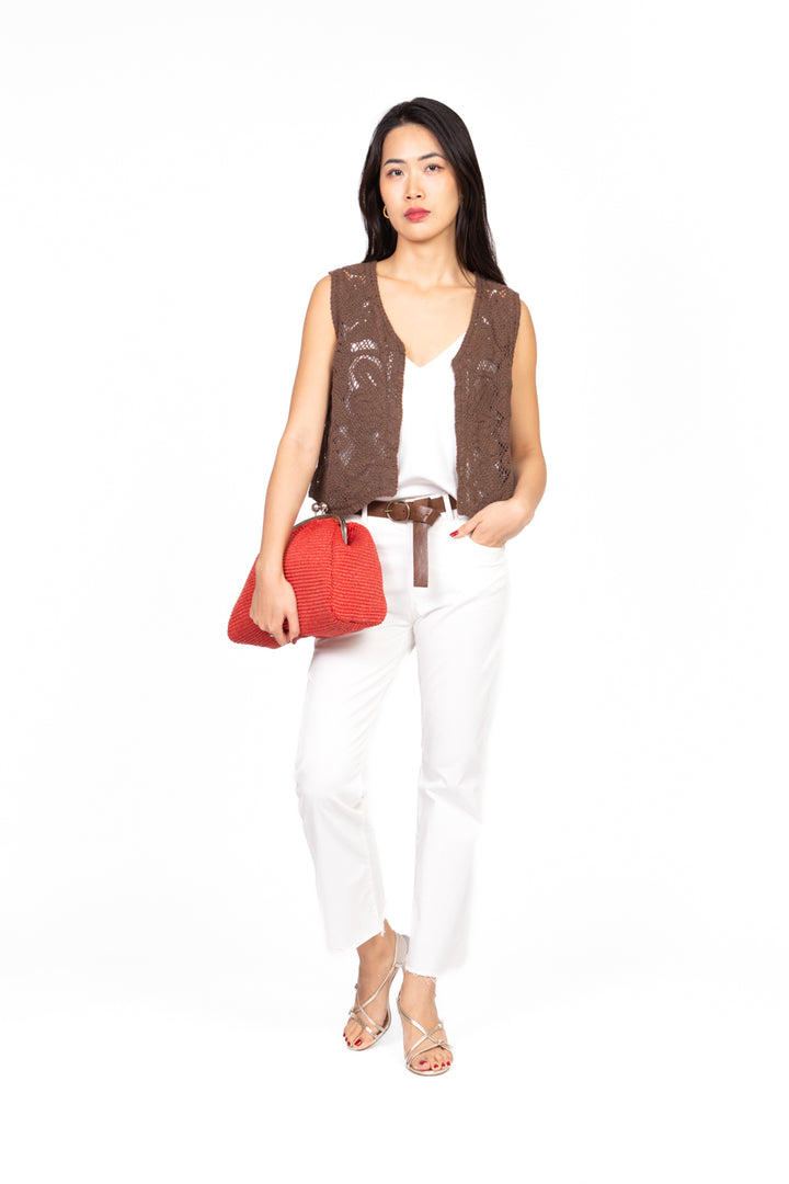Vicolo - Gilet in maglia crochet Art. 77036D