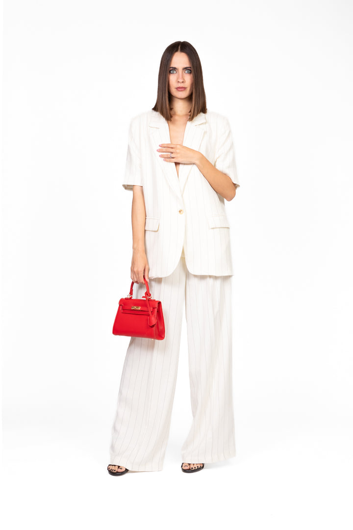 Vicolo - Pantalone gessato palazzo con taschini Art. TD2349