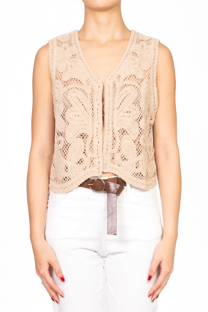 Vicolo - Gilet in maglia crochet Art. 77036D