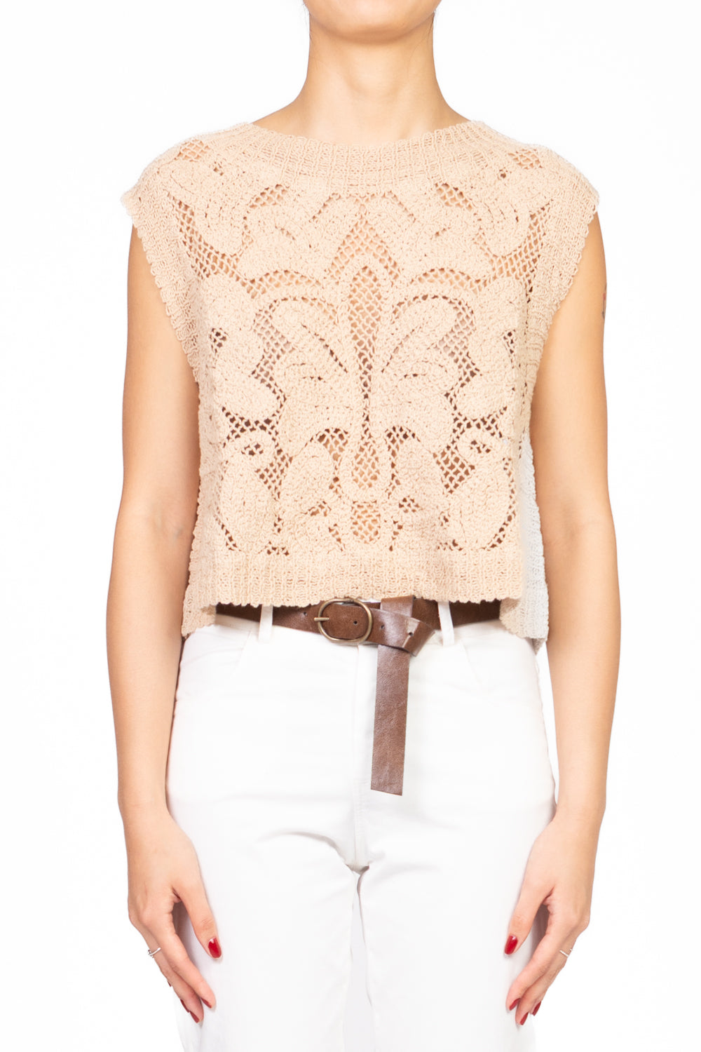 Vicolo - Top in maglia crochet Art. 77035D