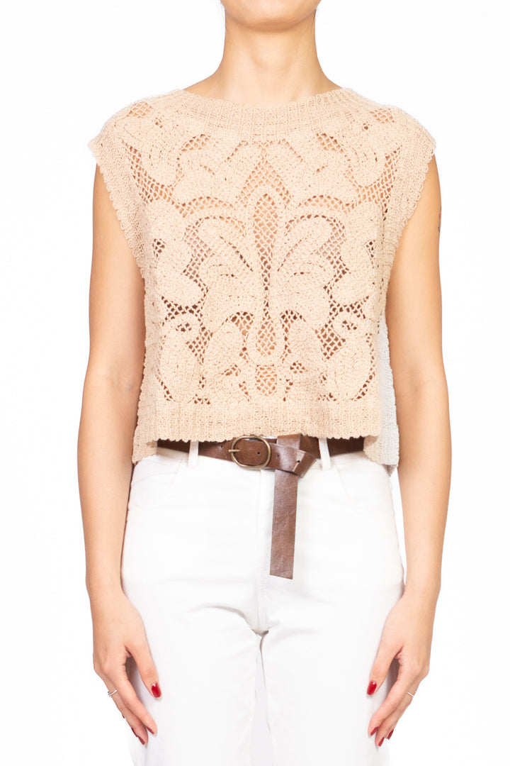 Vicolo - Top in maglia crochet Art. 77035D