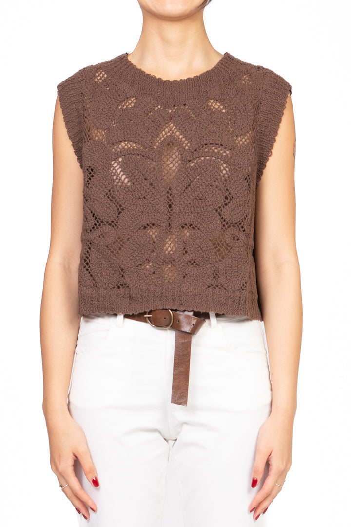 Vicolo - Top in maglia crochet Art. 77035D