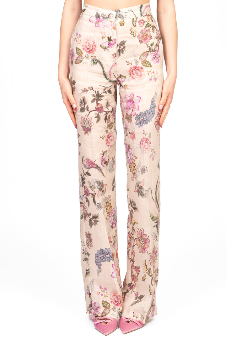 Vicolo - Pantalone floreale gamba dritta Art. TD2222