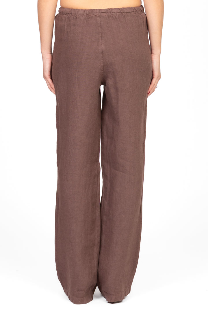Vicolo - Pantalone palazzo coulisse in lino Art. TD2289