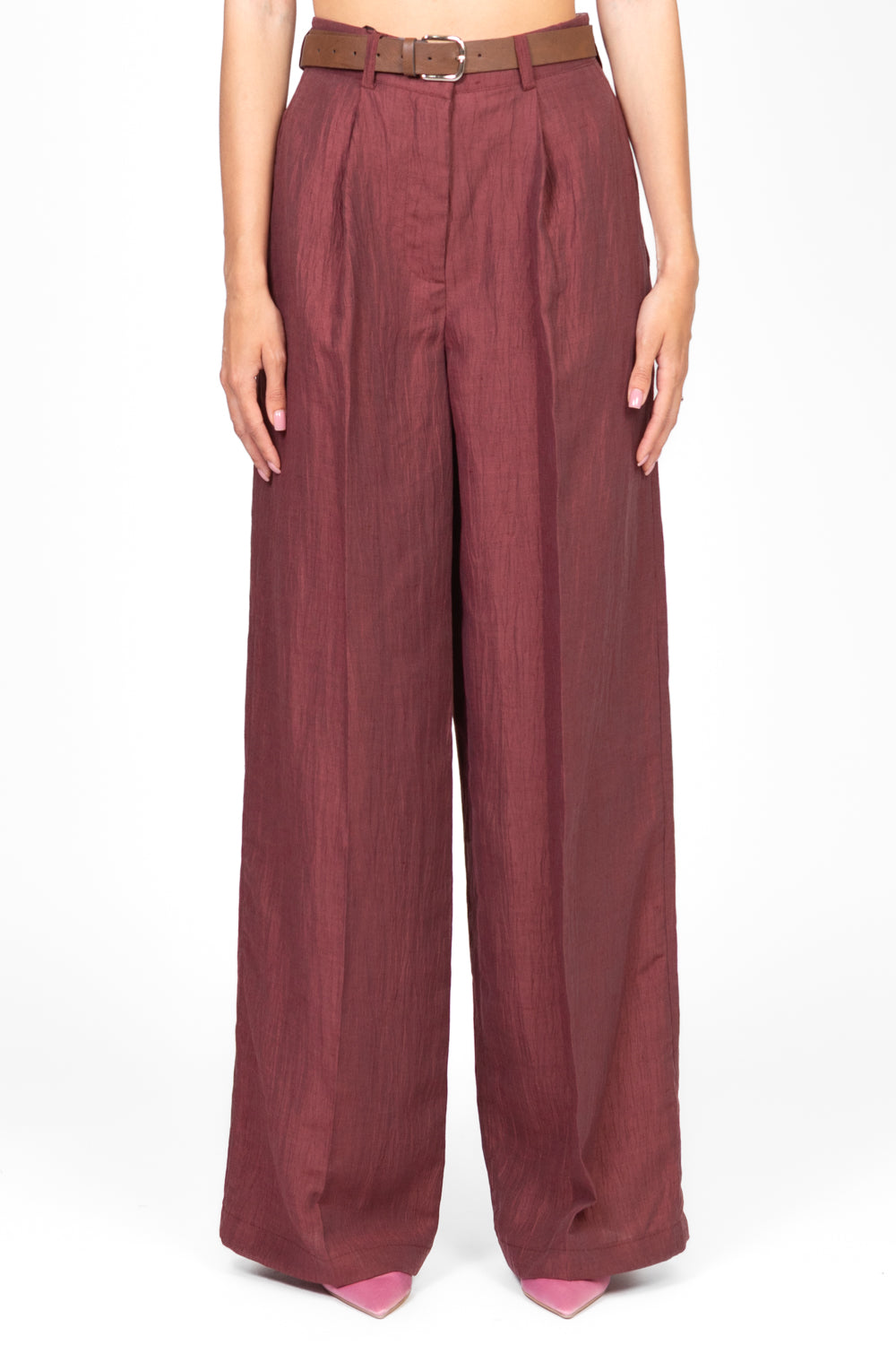 Vicolo - Pantalone palazzo con pinces goffrato Art. TD1889