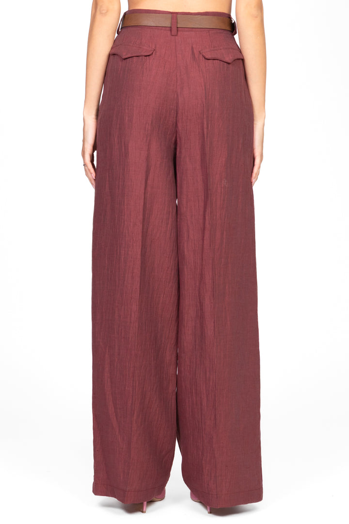 Vicolo - Pantalone palazzo con pinces goffrato Art. TD1889