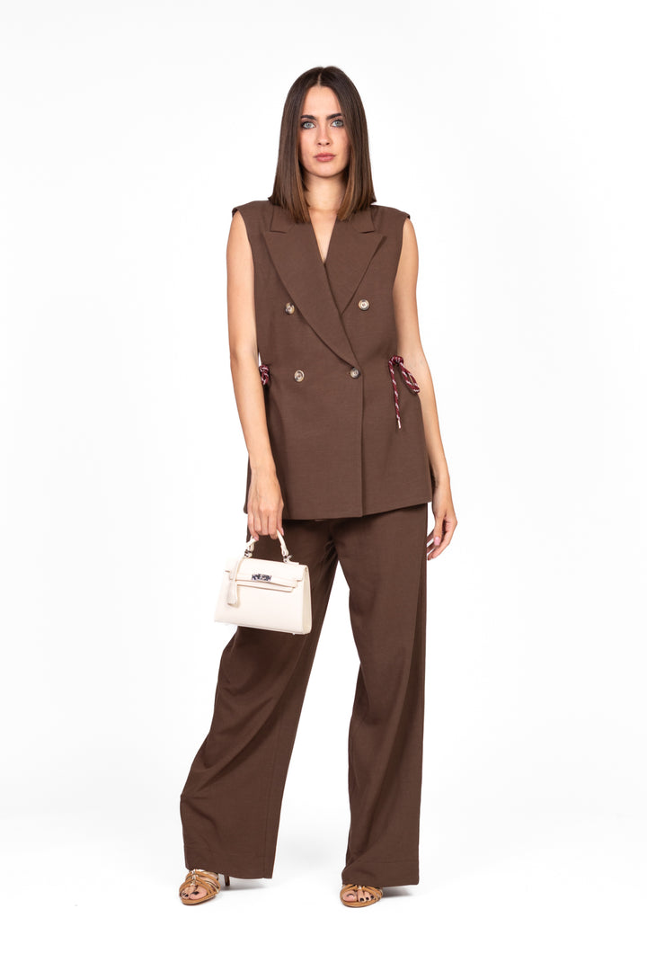 Dixie - Completo gilet over e pantalone palazzo Art. L845W015/P845W213