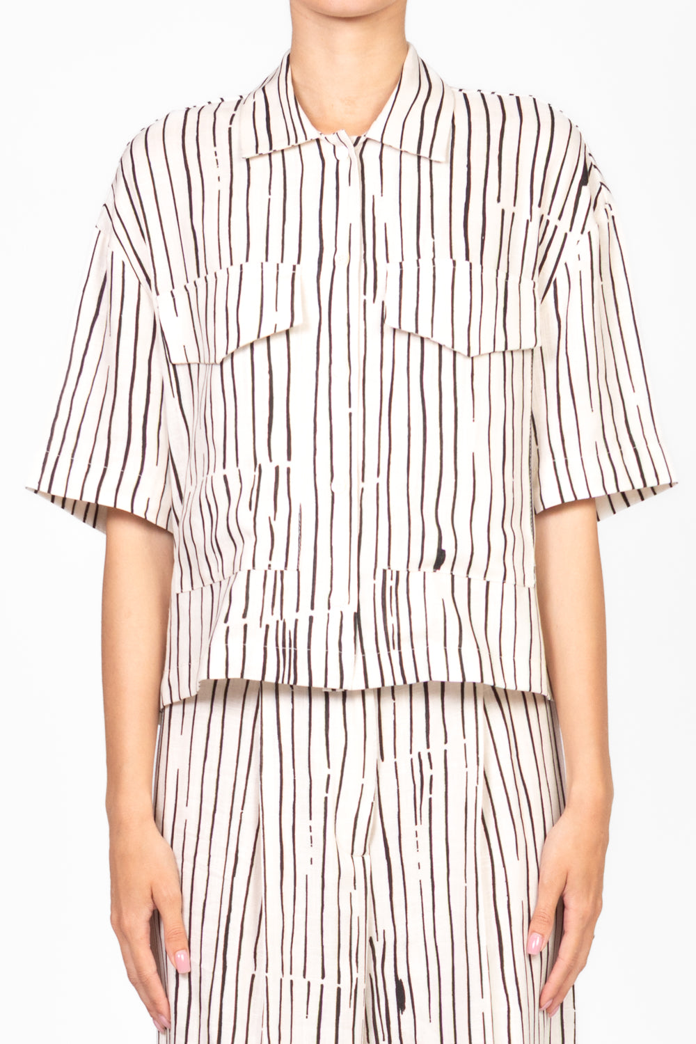 Vicolo - Camicia rigata con taschini Art. TD2412