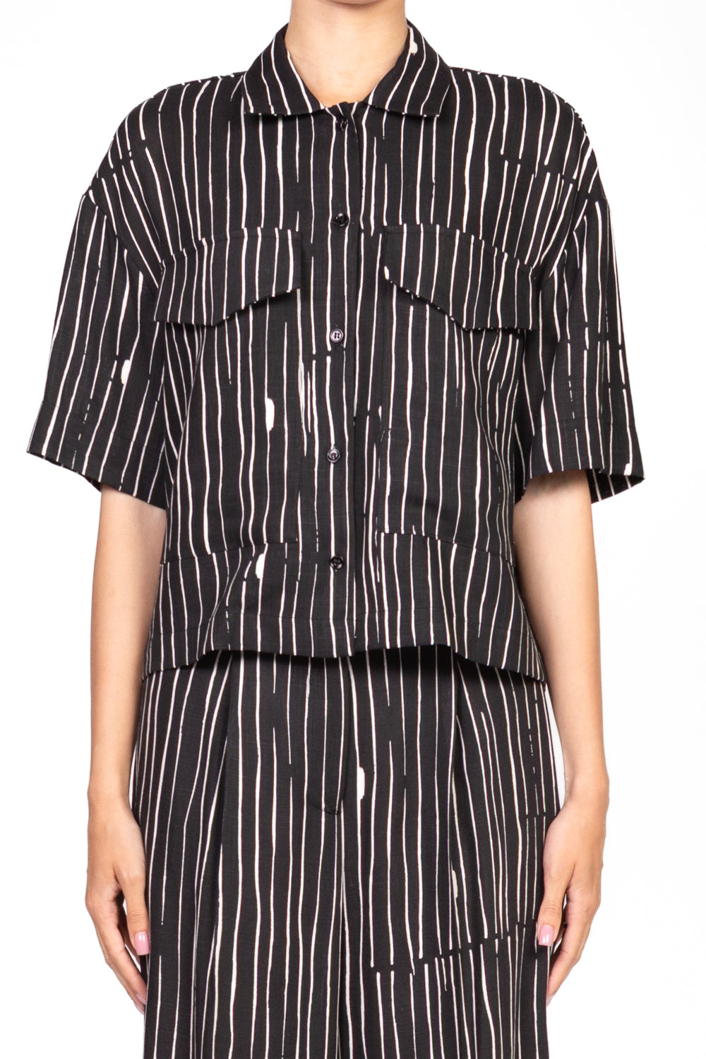 Vicolo - Camicia rigata con taschini Art. TD2412