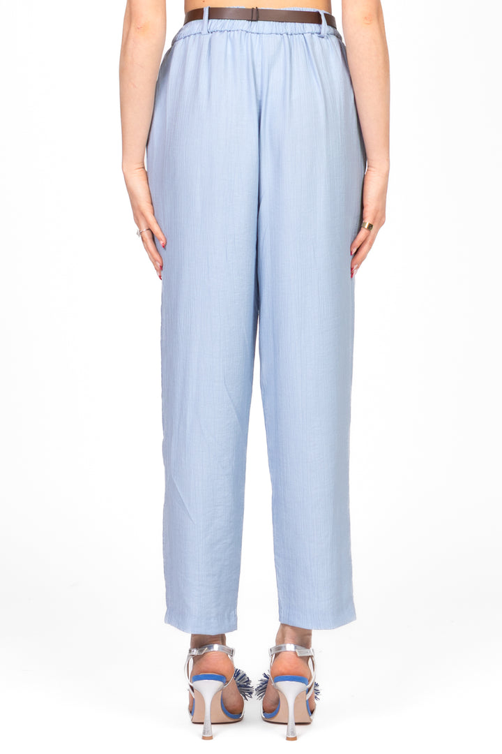 Tensione In - Pantalone goffrato carrot con cinta Art. 25P7626