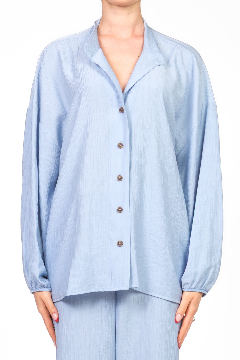 Tensione In - Camicia goffrata collo coreano Art. 25C7640