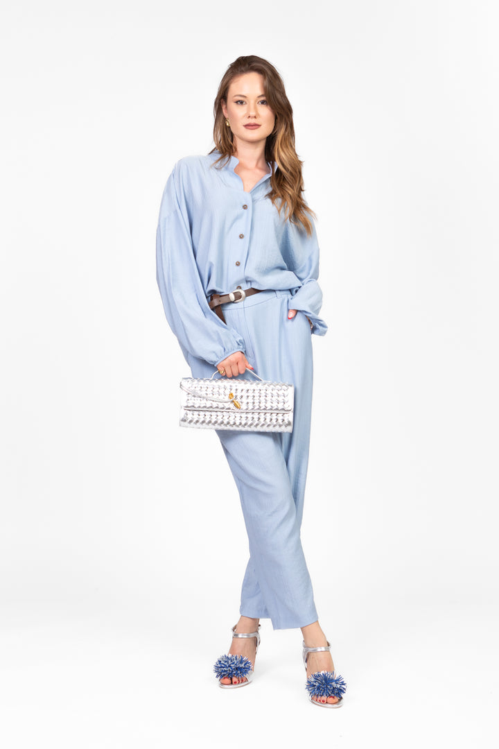 Tensione In - Camicia goffrata collo coreano Art. 25C7640