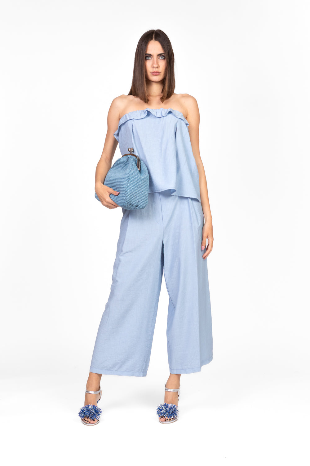 Tensione In - Pantalone coulotte goffrato Art. 25P7639