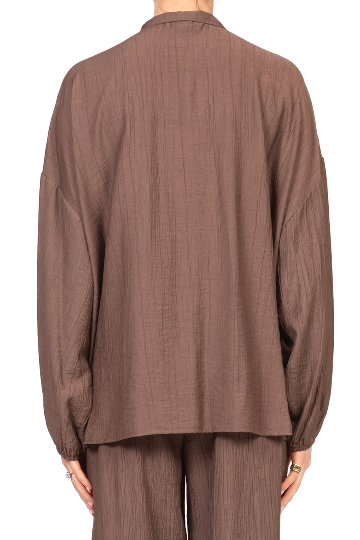 Tensione In - Camicia goffrata collo coreano Art. 25C7640