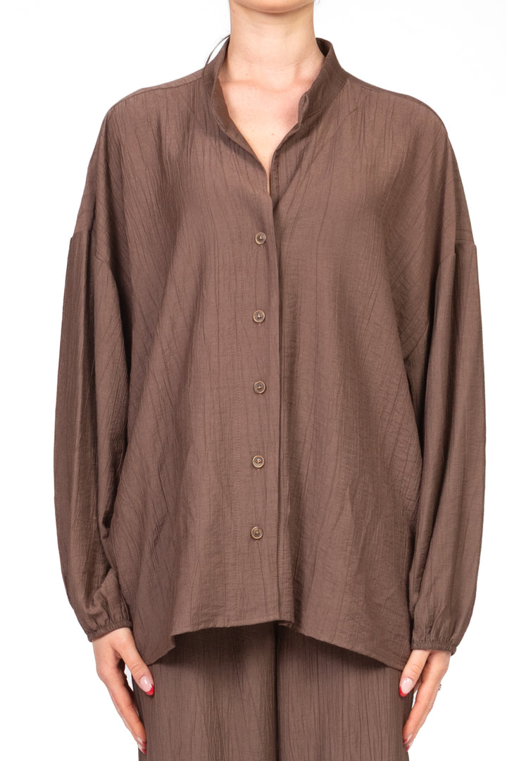 Tensione In - Camicia goffrata collo coreano Art. 25C7640